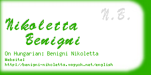 nikoletta benigni business card